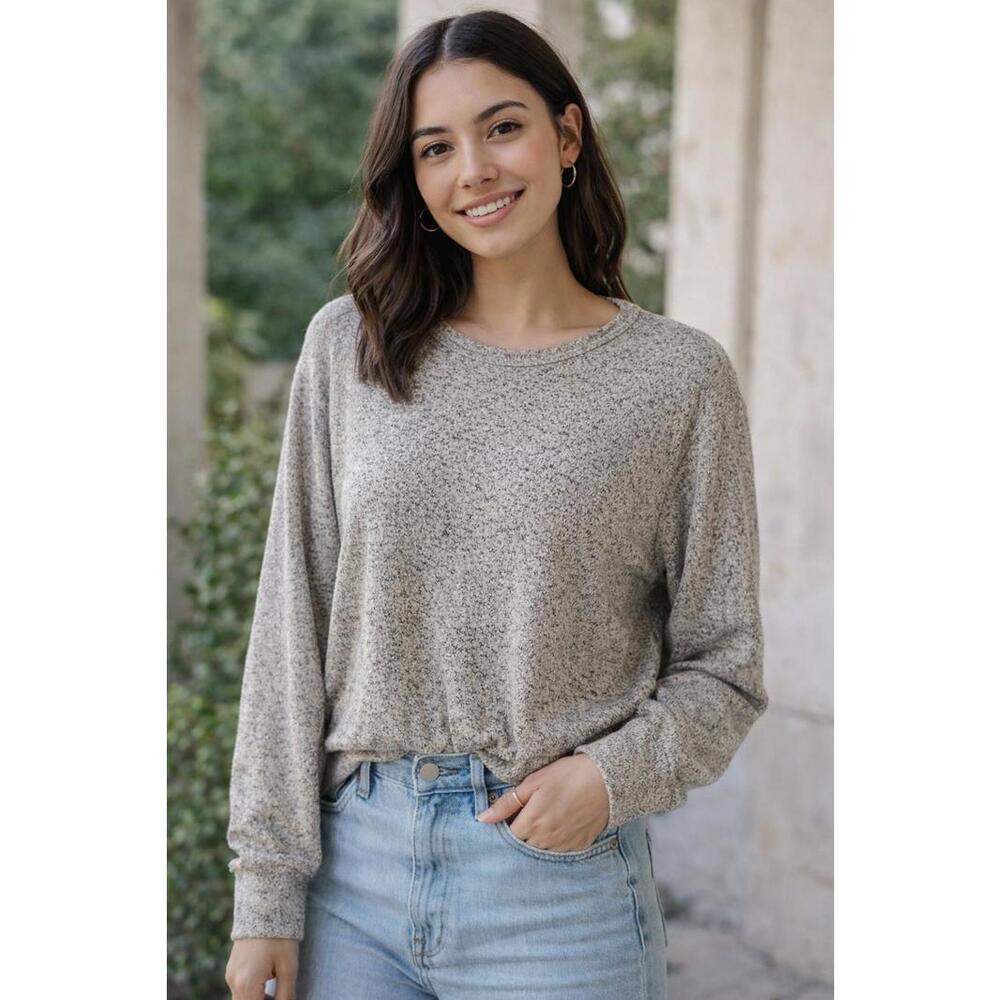 Gaze Healthered Beige Crewneck‎ Pullover Sweater - Medium